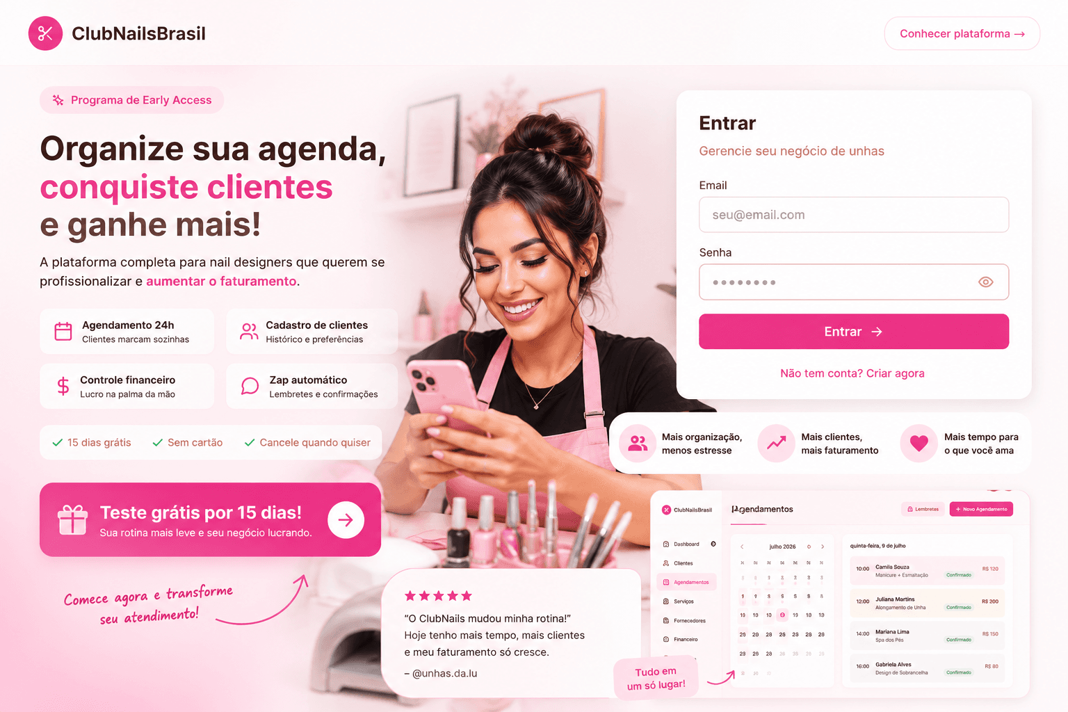 Nail designer usando o sistema ClubNailsBrasil